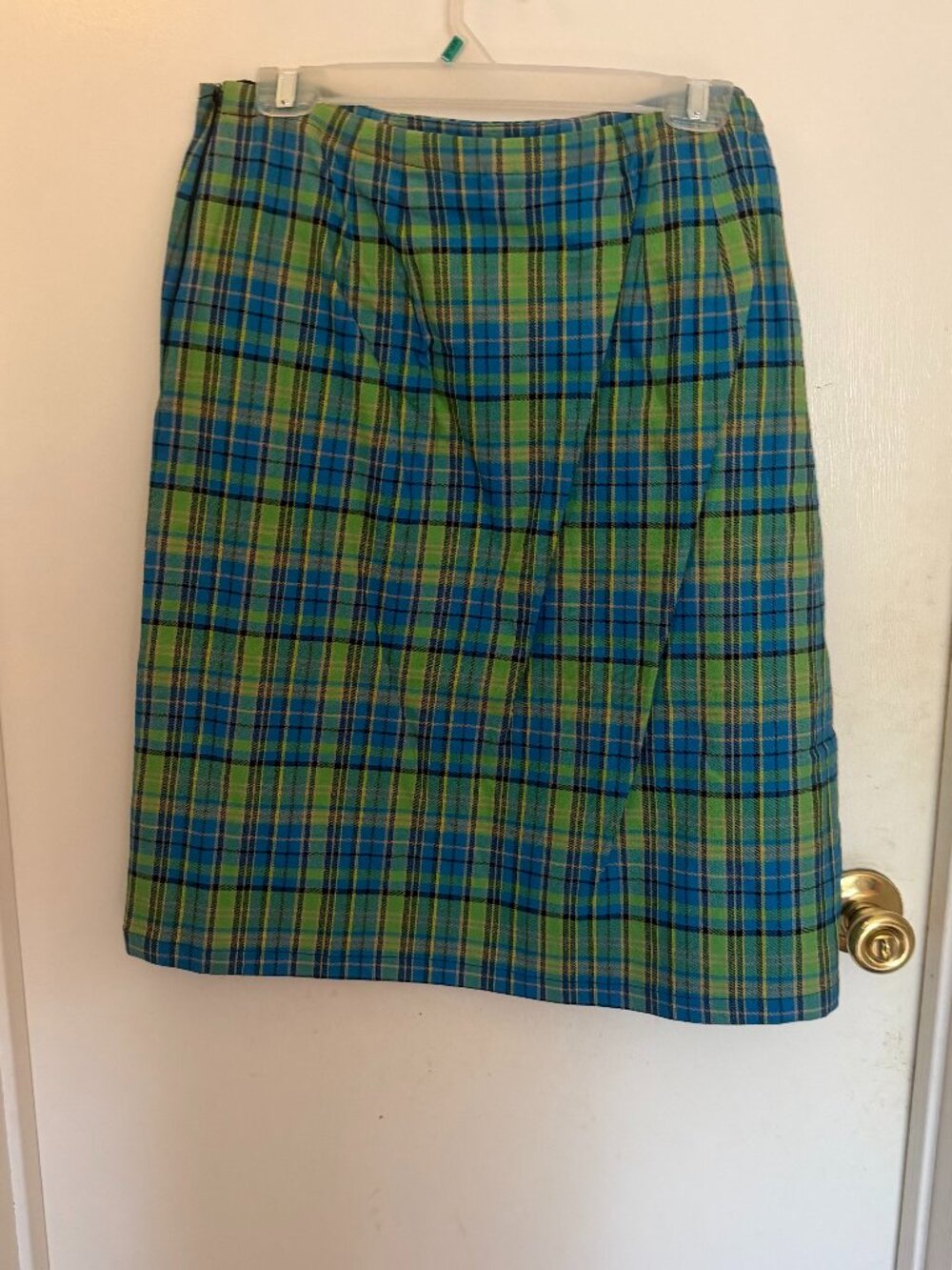 Susan Bristol Straight Plaid Pencil Skirt W 16 - Picture 2 of 3